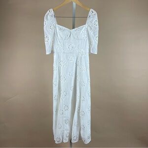 True Decadence Size 10 Daisy Floral Embroidered Boho Cap Sleeve Retro Maxi Dress